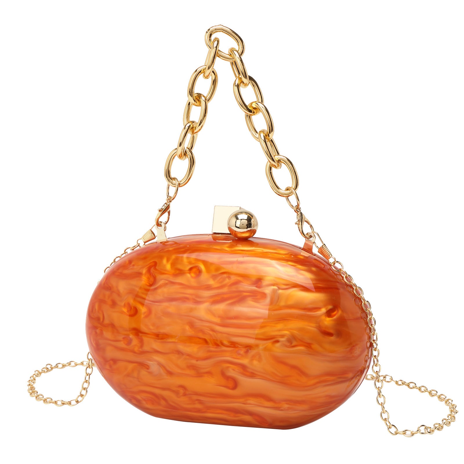 Oval Acrylic Chain Crossbody Shoulder Hand Bag