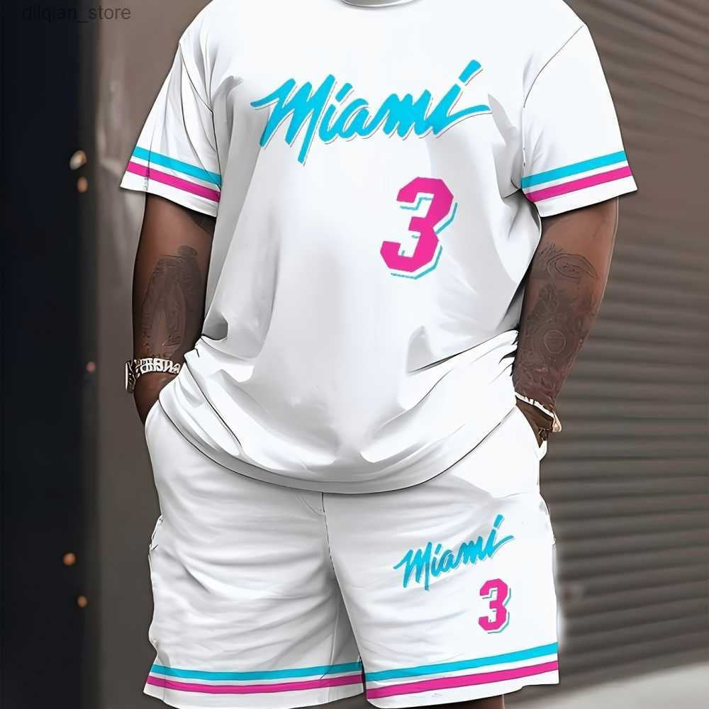 Men's Creative Casual 3d Printed T-shirt Shorts Two-piece Suit